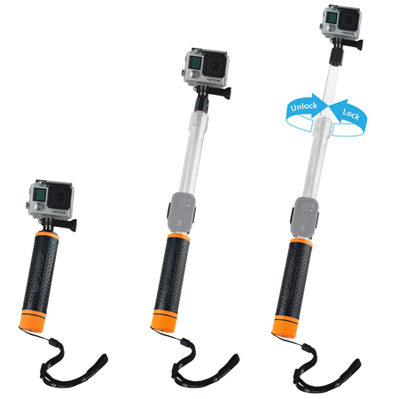 Watersports and Diving Bundle for GoPro HERO5 / 4 Session Camera including Modular Waterproof Telescopic Pole / Floating Hand Grip in one (6.7" to 15.7") and Diving Lens Filter Kit - Enhances Colors