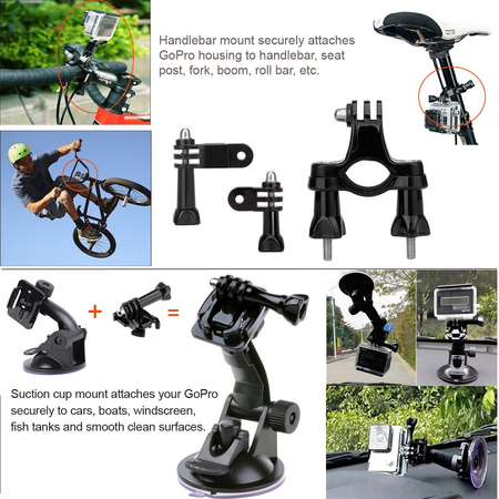 Kupton Accessories for GoPro Hero 5 Session/ Hero Session Bundle Action Camcorder Camera Accessories Mounts Waterproof Housing Case Chest Head Bike Car Backpack Clip Mount