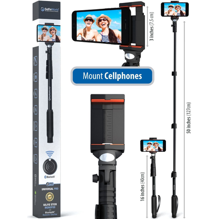 Professional 10-In-1 Monopod / Selfie Stick For GoPro Hero, iPhone, Samsung Galaxy, Digital Cameras With Bluetooth Remote Shutter (Cellphones Only)