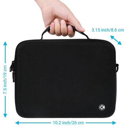 Deluxe Large Carrying Case for GoPro Hero 6, Fusion, 5, Black, Session, Hero 4, Session, Black, Silver, Hero+ LCD, 3+, 3, 2, 1 by CamKix with Shoulder Strap and Customizable Interior and Accessories