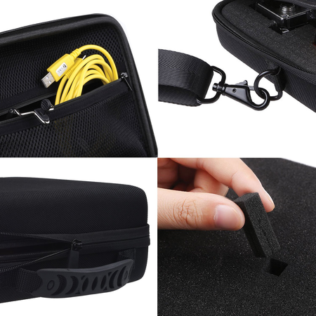 Deluxe Large Carrying Case for GoPro Hero 6, Fusion, 5, Black, Session, Hero 4, Session, Black, Silver, Hero+ LCD, 3+, 3, 2, 1 by CamKix with Shoulder Strap and Customizable Interior and Accessories
