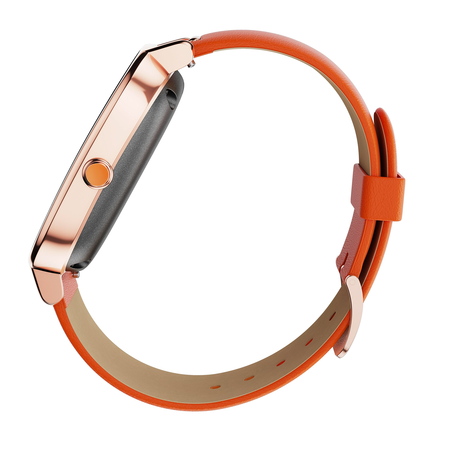 ASUS ZenWatch 2 Rose Gold with Orange Leather Strap 37mm Smart Watch with Quick Charge Battery, 4GB Storage, 1.45-inch AMOLED Gorilla Glass 3 TouchScreen, IP67 Water Resistant