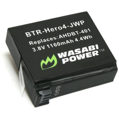 Wasabi Power Battery (2-Pack) and Dual Charger for GoPro HERO4 and GoPro AHDBT-401, AHBBP-401