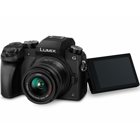 PANASONIC LUMIX G7 4K Mirrorless Camera, with 14-42mm MEGA O.I.S. Lens, 16 Megapixels, 3 Inch Touch LCD, DMC-G7KK (USA BLACK)