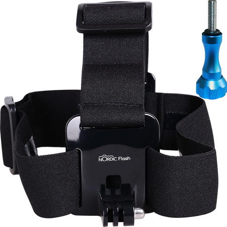 Head Strap Mount for GoPro Cameras - Headband Harness + Aluminum Thumbscrew - Fits ALL Go Pro Hero Models, HERO4, HERO3+ Black Edition, HERO3, HERO2, HERO1, HD & SJ4000 etc.