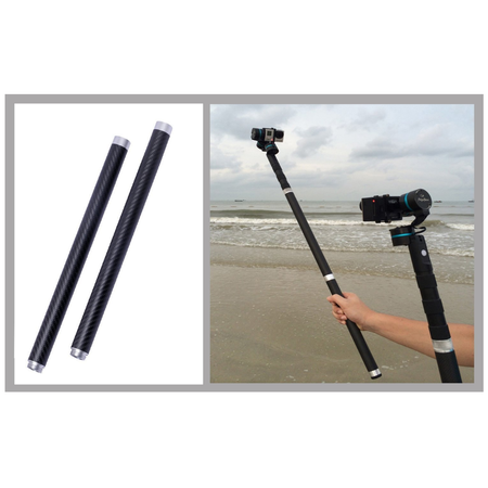 FeiYu 2 Pcs Feiyu Tech Carbon Fiber Extention Reach Pole Rod Tube for FY-G3 Ultra / FY-G4 Handheld Gimbal Steady Gopro hero 3 4