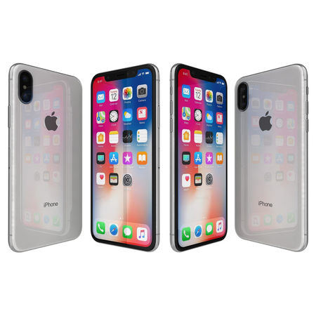 Apple iPhone X, GSM Unlocked 5.8", 256 GB - Silver