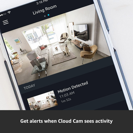 Amazon Cloud Cam Indoor Security Camera, Works with Alexa