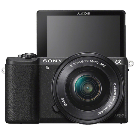 Sony Alpha a5100 HD 1080p Mirrorless Digital Camera Black + 16-50mm Lens Kit + 32GB Accessory Bundle + DSLR Photo Bag + Extra Battery + Wide Angle Lens + 2x Telephoto Lens + Flash + Remote + Tripod