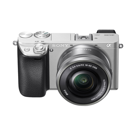 Sony Alpha a6300 Mirrorless Digital Camera with 3" LCD, SIlver (ILCE6300L/S) w/ 16-50 Lens