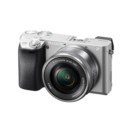 Sony Alpha a6300 Mirrorless Digital Camera with 3" LCD, SIlver (ILCE6300L/S) w/ 16-50 Lens