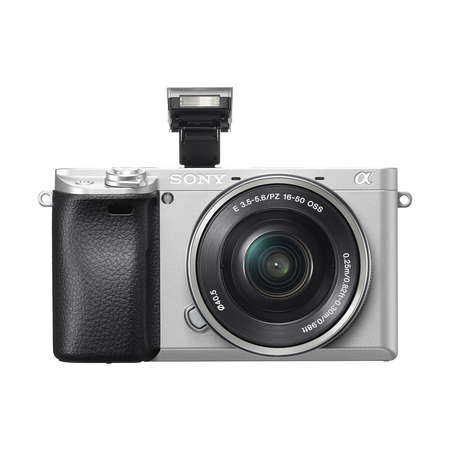 Sony Alpha a6300 Mirrorless Digital Camera with 3" LCD, SIlver (ILCE6300L/S) w/ 16-50 Lens