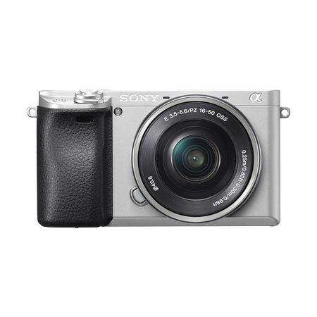 Sony Alpha a6300 Mirrorless Digital Camera with 3" LCD, SIlver (ILCE6300L/S) w/ 16-50 Lens