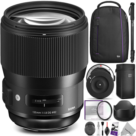 Sigma 135mm f/1.8 DG HSM Art Lens for NIKON F Cameras w/ Sigma USB Dock & Advanced Photo and Travel Bundle