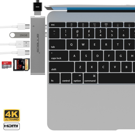 USB-C Hub AnnBos 7-in-1 Type C Hub with HDMI Port, USBC Charging Port, 2 USB 3.0 and 1 USB 2.0 Ports, SD/TF Card Reader (Grey)