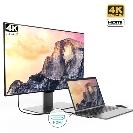 USB-C Hub AnnBos 7-in-1 Type C Hub with HDMI Port, USBC Charging Port, 2 USB 3.0 and 1 USB 2.0 Ports, SD/TF Card Reader (Grey)