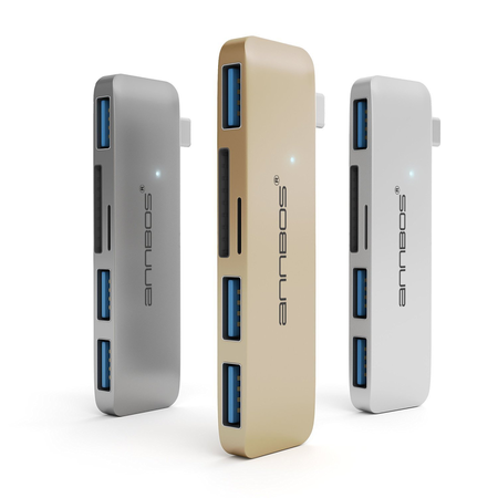Cáp chuyển đổi đa năng USB-C Hub Type C 8 trong 1 cho Macbook hiệu ANNBOS - USA (Gold)