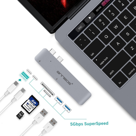 Cáp chuyển đổi đa năng USB-C Hub Type C 6 trong 1 cho Macbook hiệu ANNBOS - USA.