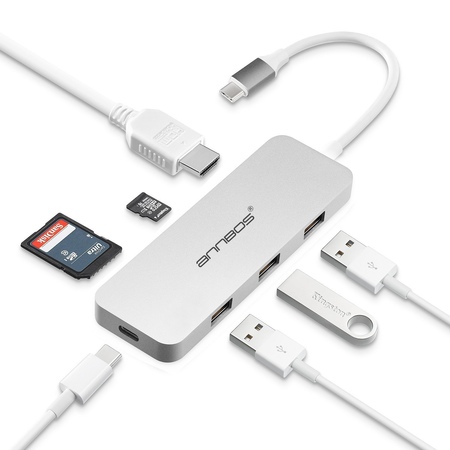 Cáp chuyển đổi đa năng USB-C Hub Type C 7 trong 1 cho Macbook hiệu ANNBOS - USA.