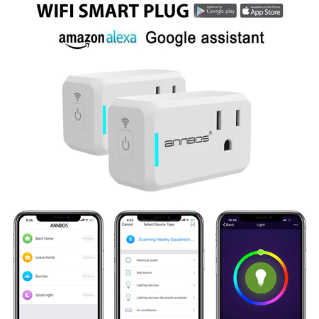 ANNBOS WiFi Outlet Smart Plug Compatible with Alexa, Google home