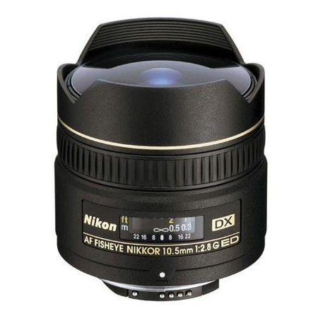 Nikon AF DX NIKKOR 10.5mm f/2.8G ED Fixed Zoom Fisheye Lens with Auto Focus for Nikon DSLR Cameras
