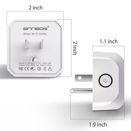 ANNBOS WiFi Outlet Smart Plug Compatible with Alexa, Google home
