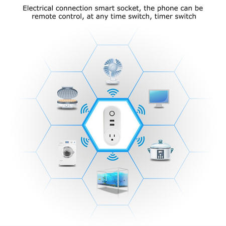 ANNBOS Usb WiFi Outlet Smart Plug Compatible with Alexa, Google home