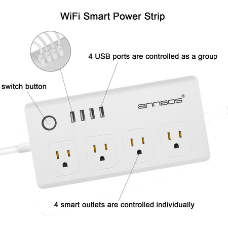 ANNBOS WiFi Outlet Smart Plug Compatible with Alexa, Google home