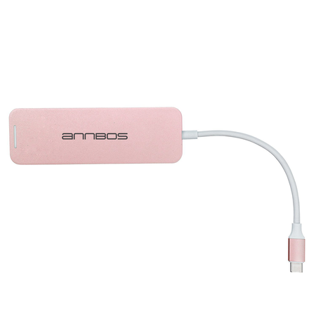 ANNBOS USB C Hub with 4K HDMI and 4 USB Ports(USB 3 x 3 + USB C)- Rose Gold