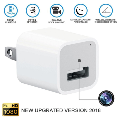 AnnBos Hidden Spy Security Nanny Camera, 1080P HD USB Wall phones Charger Adapter Motion Detection Mini Video Recorder