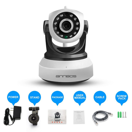 ANNBOS IP Camera Wireless Wifi 720P HD Night Vision Home Surveillance Security Alarm System