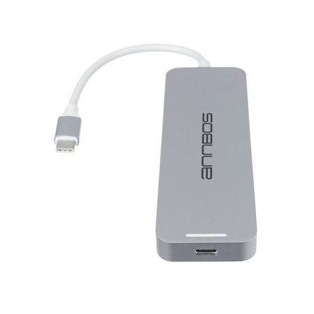 ANNBOS USB C Hub with 4K HDMI and 4 USB Ports(USB 3 x 3 + USB C)- Silver