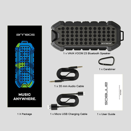 ANNBOS Waterproof Bluetooth Outdoor Wireless Speaker Built-In Microphone