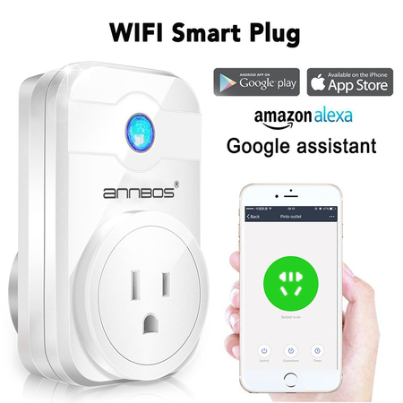 ANNBOS WiFi Outlet Smart Plug Compatible with Alexa, Google home