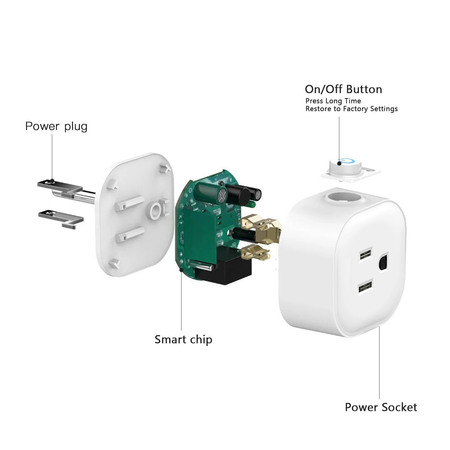 ANNBOS WiFi Outlet Smart Plug Compatible with Alexa, Google home