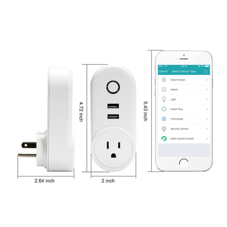 ANNBOS Usb WiFi Outlet Smart Plug Compatible with Alexa, Google home