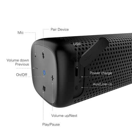 ANNBOS Waterproof Bluetooth Outdoor Wireless Speaker Built-In Microphone