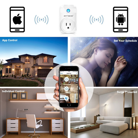 ANNBOS WiFi Outlet Smart Plug Compatible with Alexa, Google home