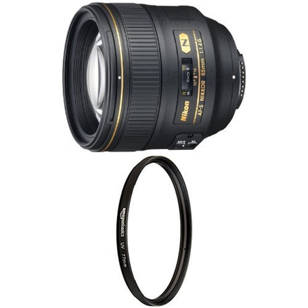 Nikon AF-S FX NIKKOR 85mm f/1.4G Lens with Auto Focus for Nikon DSLR Cameras with UV Protection Lens Filter - 77 mm
