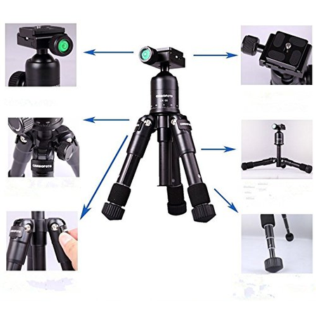 Chân máy ảnh Bestshoot Ultra Compact Desk Top Tripod Camera Mount with Tilt Ball Head Metal Folded 7.2Inch Travel Photo Tripod