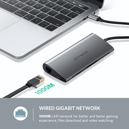ANNBOS USB Type C Multiport Docking Station, USB C to VGA Ethernet Adapter Power Delivery