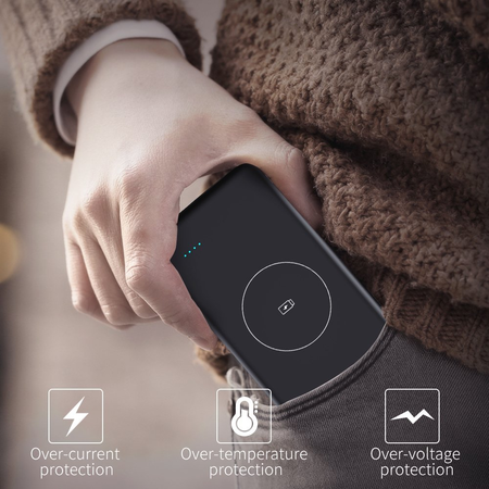 ANNBOS Qi Wireless 10000mAh Portable Battery Charger Fast Charging Power Bank