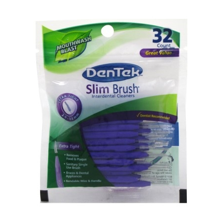 Dentek Slim Brush 32 Count Deep Clean Tight Teeth