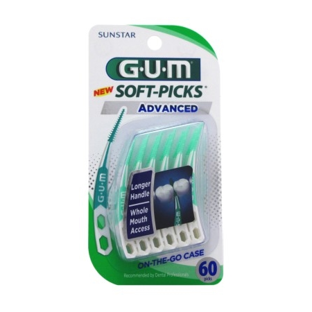 Gum Soft Picks 60 Count Advanced On The Go Case (6 Pieces)