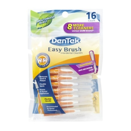 Dentek Easy Brush Cleaners Standard Spaces 16 Count