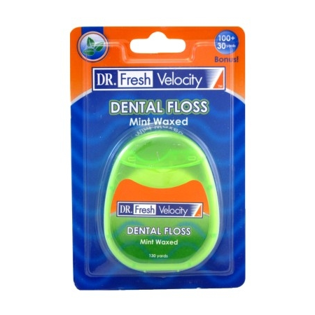 Dr. Fresh 130 Yds Floss (12 Pieces) Waxed Mint