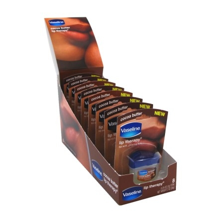 Vaseline Lip Therapy Cocoa Butter 0.25oz Jar (8 Pieces)Display