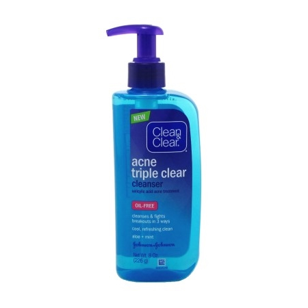 Clean & Clear Acne Triple Clr Cleanser 8oz Pump Oil-Free