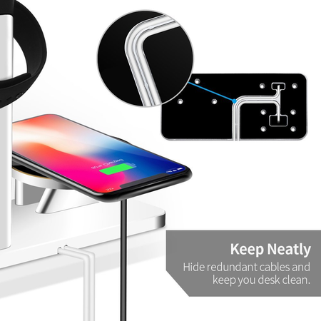 AnnBos iPhone Wireless Charger Stand, 10W Fast Wireless Charger Apple Watch Charger AirPods Charging Station 3 in 1 Charging Docks