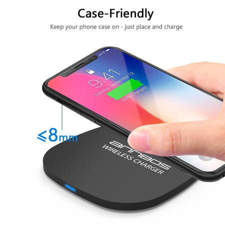 AnnBos Wireless Charger, Fast Wireless Charging Pad 10W with Anti-slip Rubber